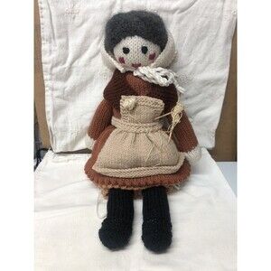 Decorative crochet doll handmade home decor Woman Crocheting by Parsons